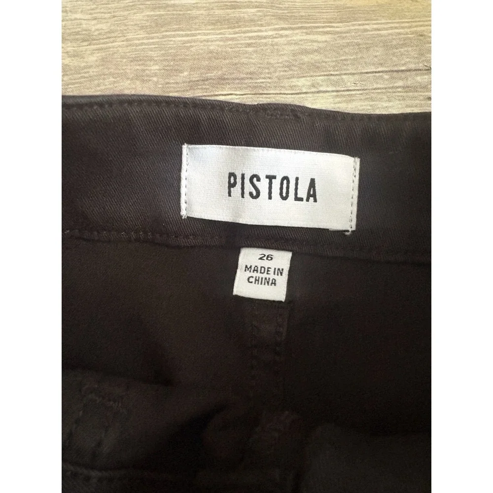 Pistola Sophia Wide Leg Utility Ankle Pant Black Crop Stretch Cotton Cropped 26 - Picture 3 of 7